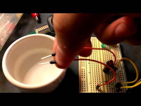 Circuit Diagram of Water Level indicator Alarm using 555 Timer