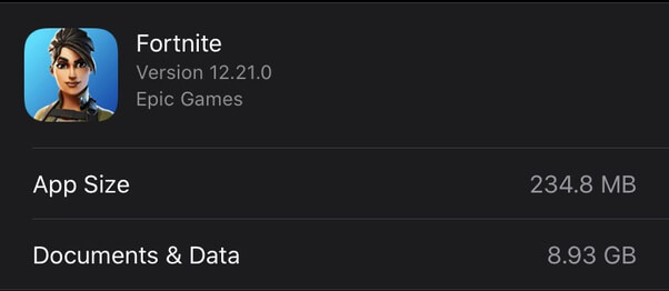 how much space does fortnite mobile take up